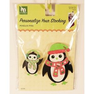 Personalize Your Christmas Stocking Penguin Pins Decor Making Memories NEW